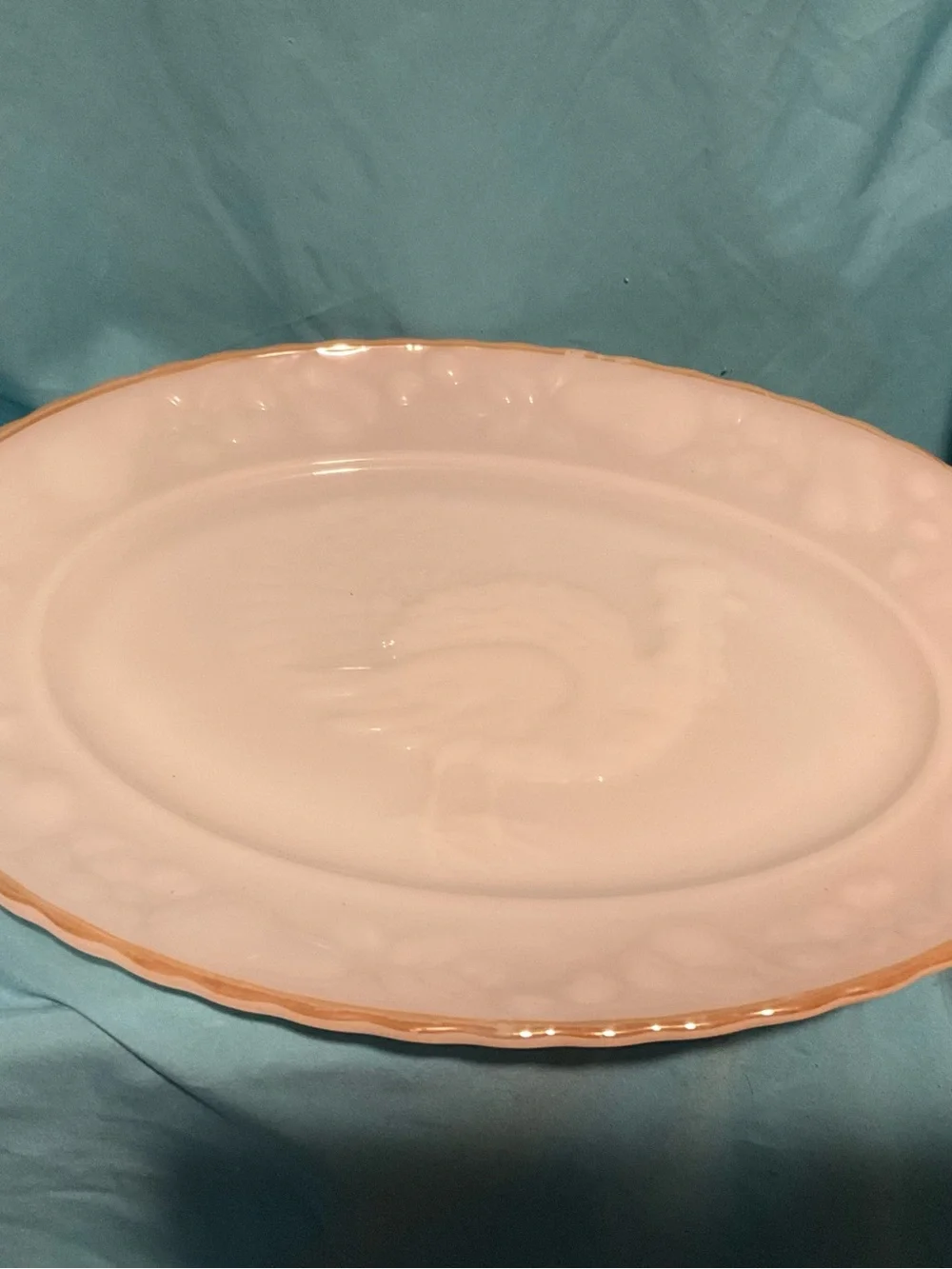 White Porcelain Dinner Plate with Gold Trim